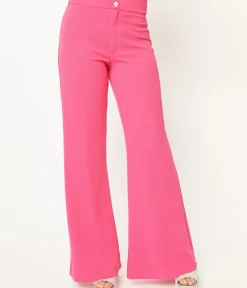 Unique Vintage Pants|All Things Pink>Smak Parlour 1960s Hot Pink High Waist Flare Pants