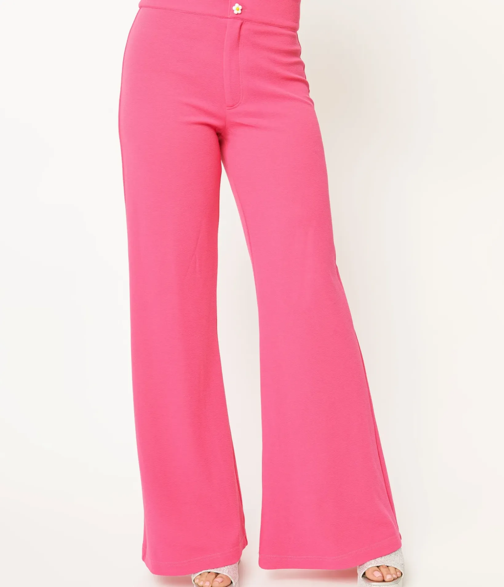 Unique Vintage Pants|All Things Pink>Smak Parlour 1960s Hot Pink High Waist Flare Pants