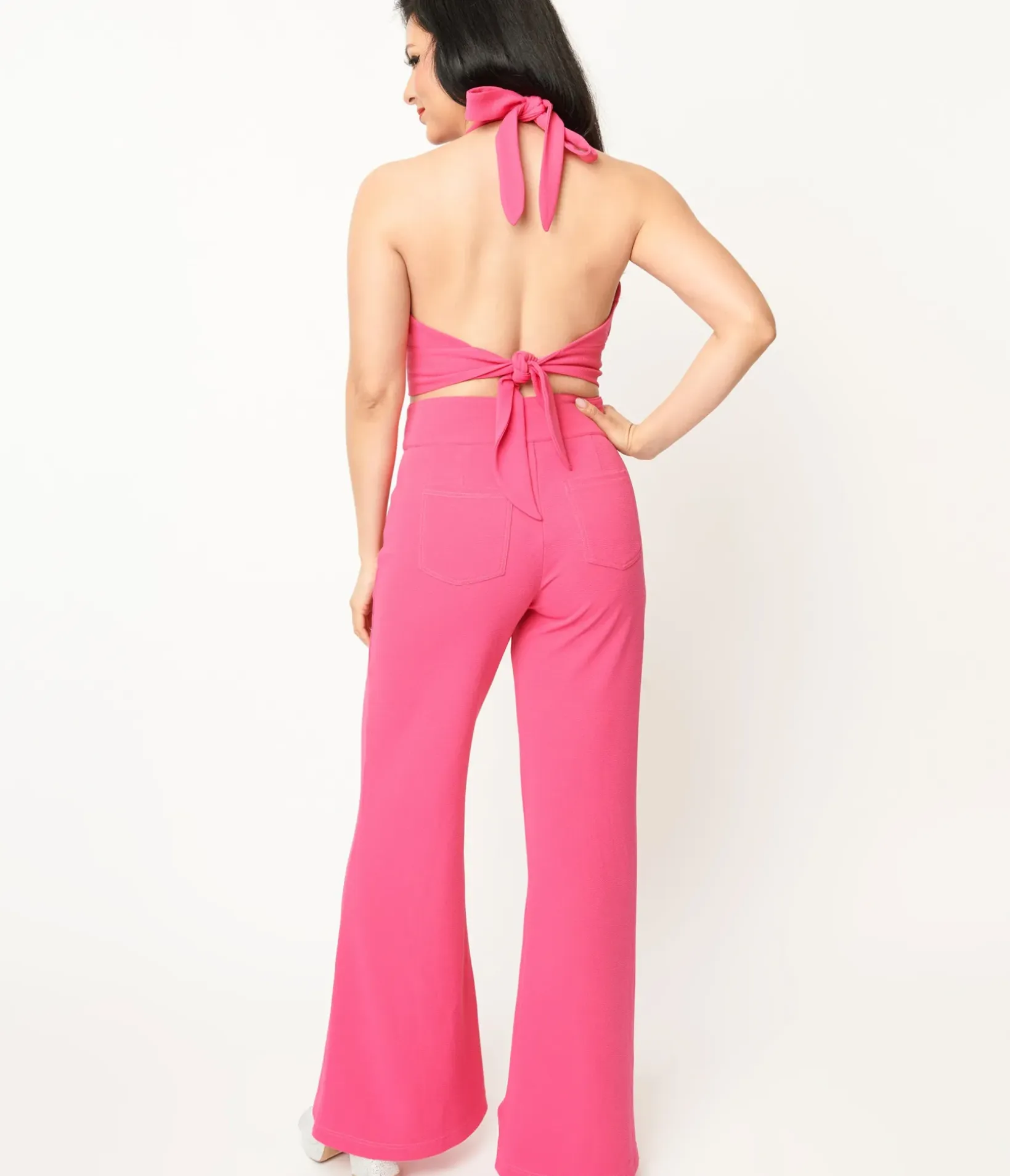 Unique Vintage Pants|All Things Pink>Smak Parlour 1960s Hot Pink High Waist Flare Pants