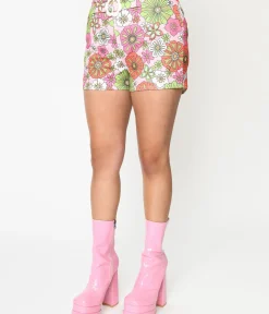 Unique Vintage Shorts|Summer Vacation>Smak Parlour 1960s Pink Retro Bloom Shorts