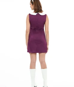 Unique Vintage Pocket Dresses|Everyday Dresses>Smak Parlour 1960s Purple & White Skeleton Power Mini Dress