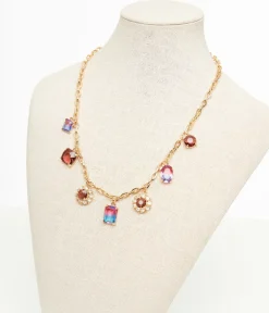 Unique Vintage Necklaces>1920s Multicolor Gem Necklace