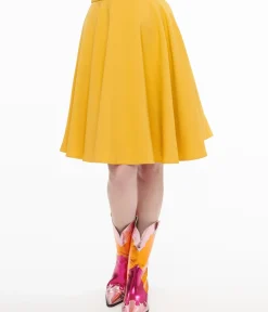 Unique Vintage Skirts|Skirts>1950s Mustard Swing Skirt