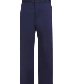 Unique Vintage Pants>1960s Navy High Waisted Ethan Trousers