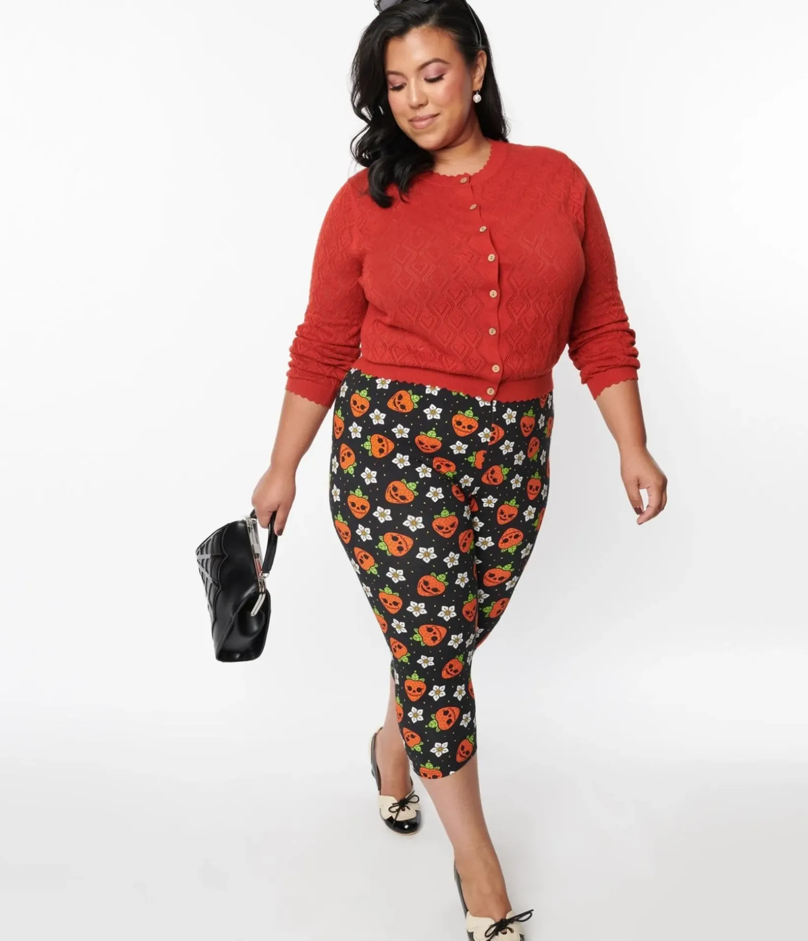 Unique Vintage Halloween>Sourpuss Black Berry Dead Capris
