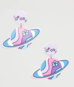 Unique Vintage Earrings>1960s Pastel Saturn Earrings
