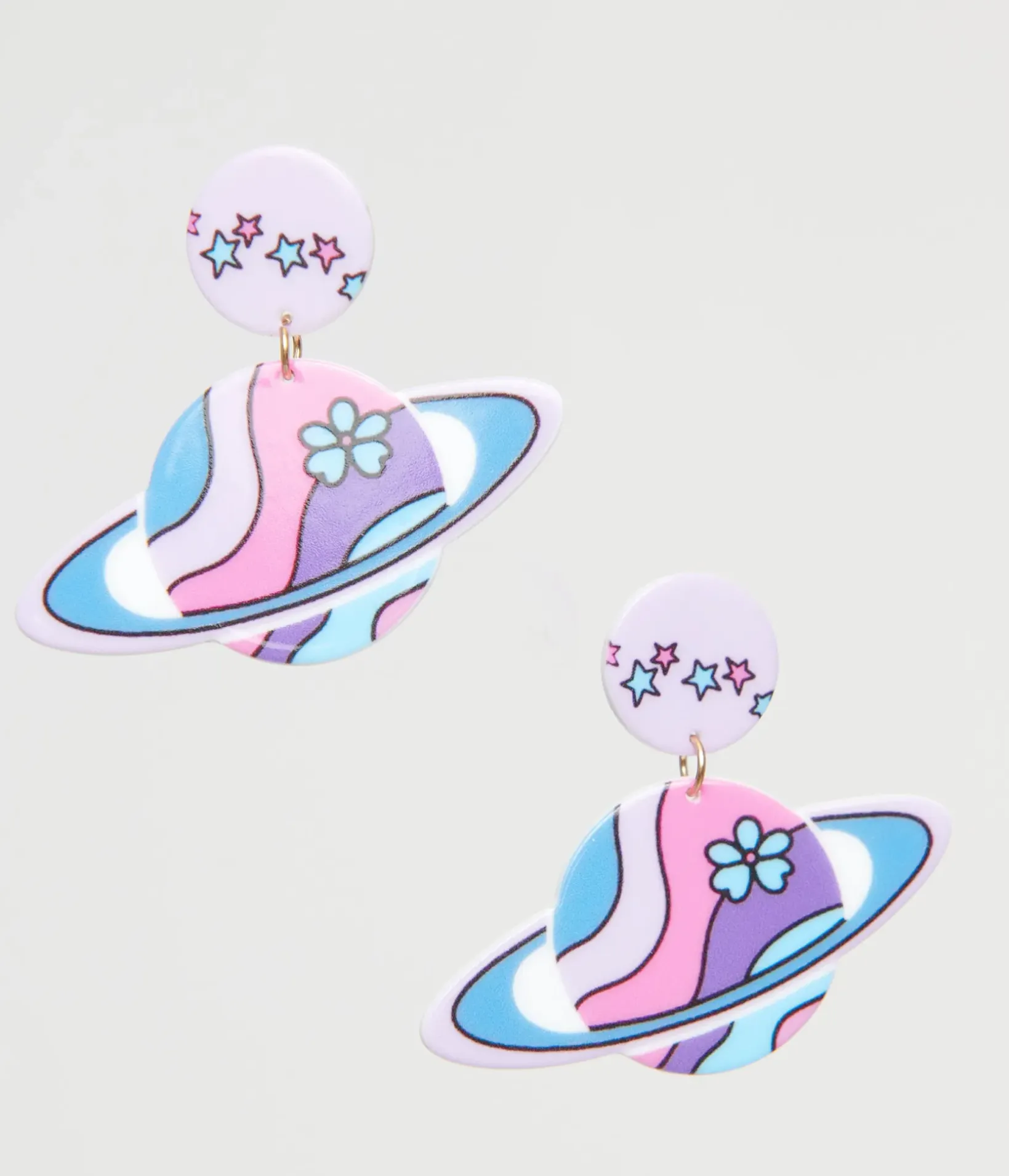 Unique Vintage Earrings>1960s Pastel Saturn Earrings
