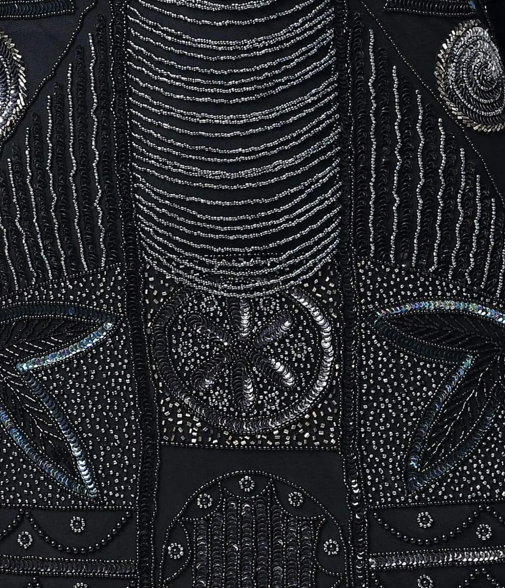 Unique Vintage Everyday Dresses|Special Occasion>Special Order- 1920s Style Black Hand Beaded Fringe Bosley Flapper Dress