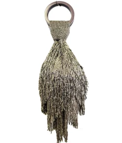 Unique Vintage Special Occasion|Prom Accessories>1920s Pewter Beaded Fringe Wristlet