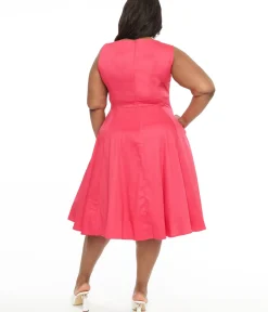 Unique Vintage Swing|Pocket Dresses>1950s Pink Cotton Swing Dress
