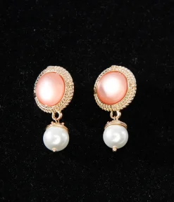 Unique Vintage Special Occasion|Work Wear>1920s Pink Pearl Art Deco Earrings