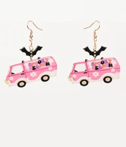 Unique Vintage Halloween|Earrings>Spooky Season Mystery Van Earrings