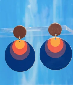 Unique Vintage Earrings>1970s Retro Circle Drop Earrings