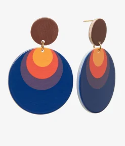 Unique Vintage Earrings>1970s Retro Circle Drop Earrings