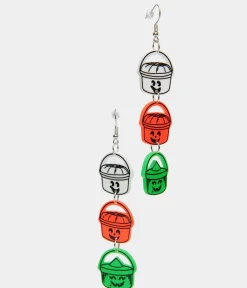 Unique Vintage Halloween|Earrings>1980s Retro Trick Or Treat Halloween Bucket Earrings