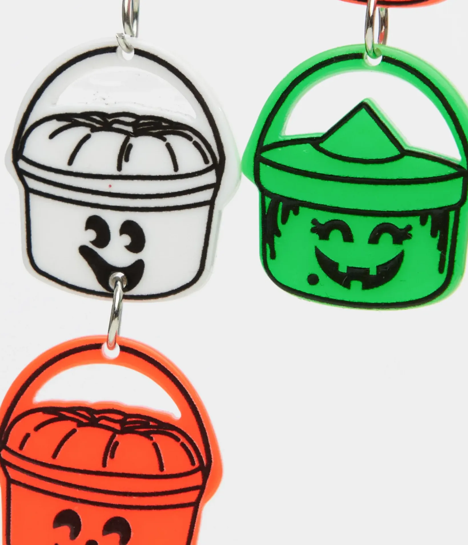Unique Vintage Halloween|Earrings>1980s Retro Trick Or Treat Halloween Bucket Earrings