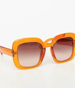 Unique Vintage Summer Vacation|Sunglasses>1970s Rust Orange Square Sunglasses