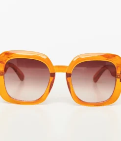 Unique Vintage Summer Vacation|Sunglasses>1970s Rust Orange Square Sunglasses