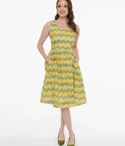 Unique Vintage Fit & Flare|Pocket Dresses><noscript><img width=