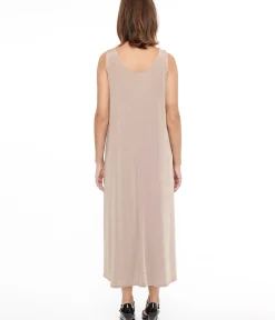 Unique Vintage Everyday Dresses>Taupe Slip Maxi Dress