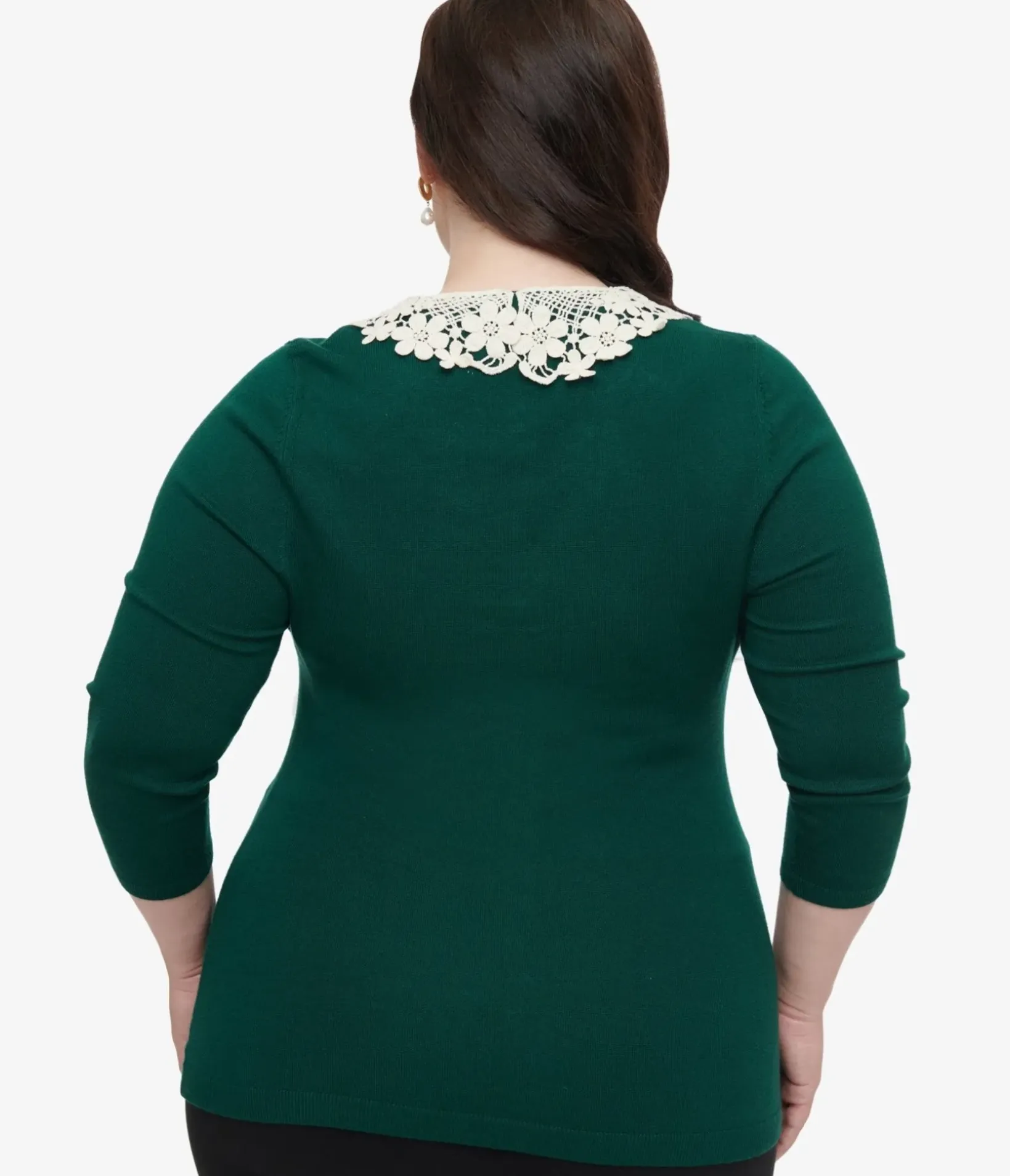 Unique Vintage Sweaters & Cardigans|Work Wear>The Golden Girls x Plus Size Green & White Lace Sophia Bookworm Cardigan