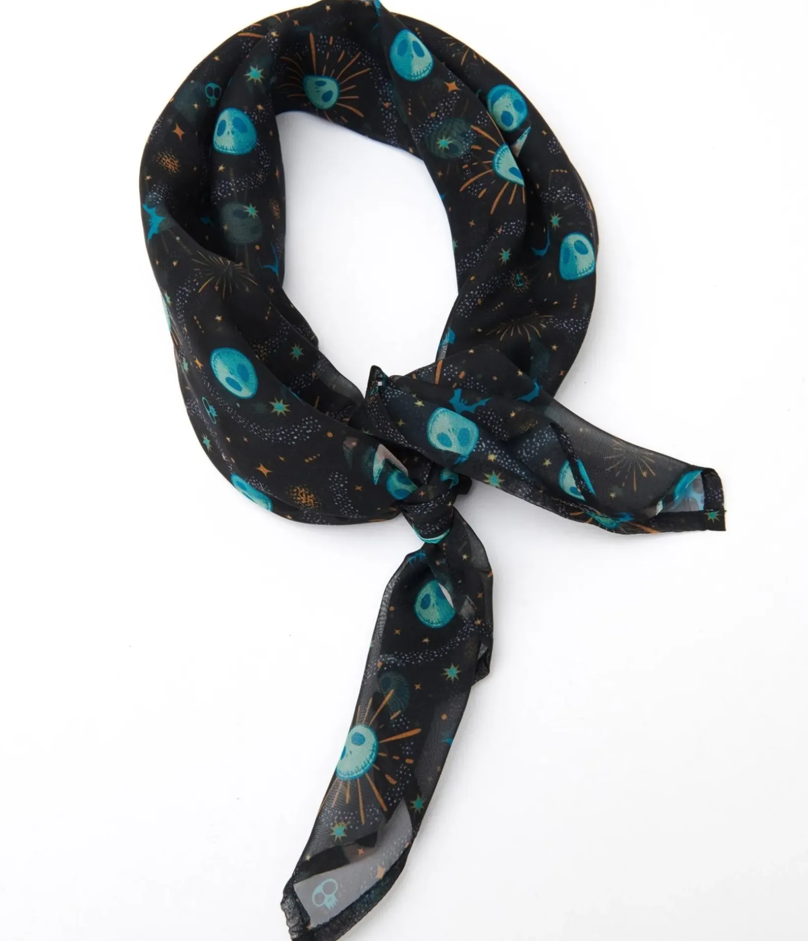 Unique Vintage All Things Black|Hair Scarves>Tim Burton's The Nightmare Before Christmas by Black Jack Skellington Celestial Hair Scarf