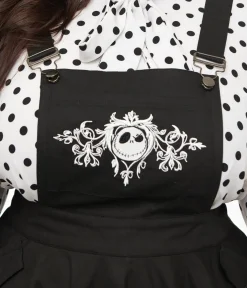 Unique Vintage Skirts|All Things Black>Tim Burton’s The Nightmare Before Christmas by Plus Size Black Nightmare Before Christmas Brionne Pinafore Skirt
