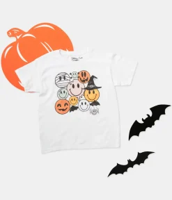 Unique Vintage Graphic Tees>Trick or Treat Faces Youth Graphic Tee