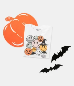 Unique Vintage Graphic Tees>Trick or Treat Faces Youth Graphic Tee