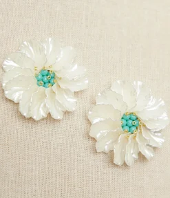 Unique Vintage Earrings>Turquoise Daisy Earrings