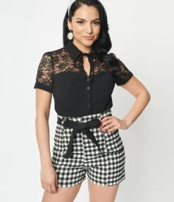 Unique Vintage All Things Black|Halloween>Black Lace Addison Blouse