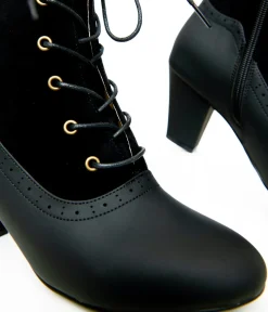 Unique Vintage All Things Black|Boots>Black Leatherette Victorian Boots