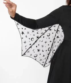 Unique Vintage Swing|Swing>Black & Mesh Bat Swing Dress
