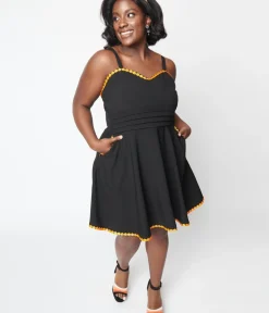 Unique Vintage Fit & Flare|Pocket Dresses><noscript><img width=