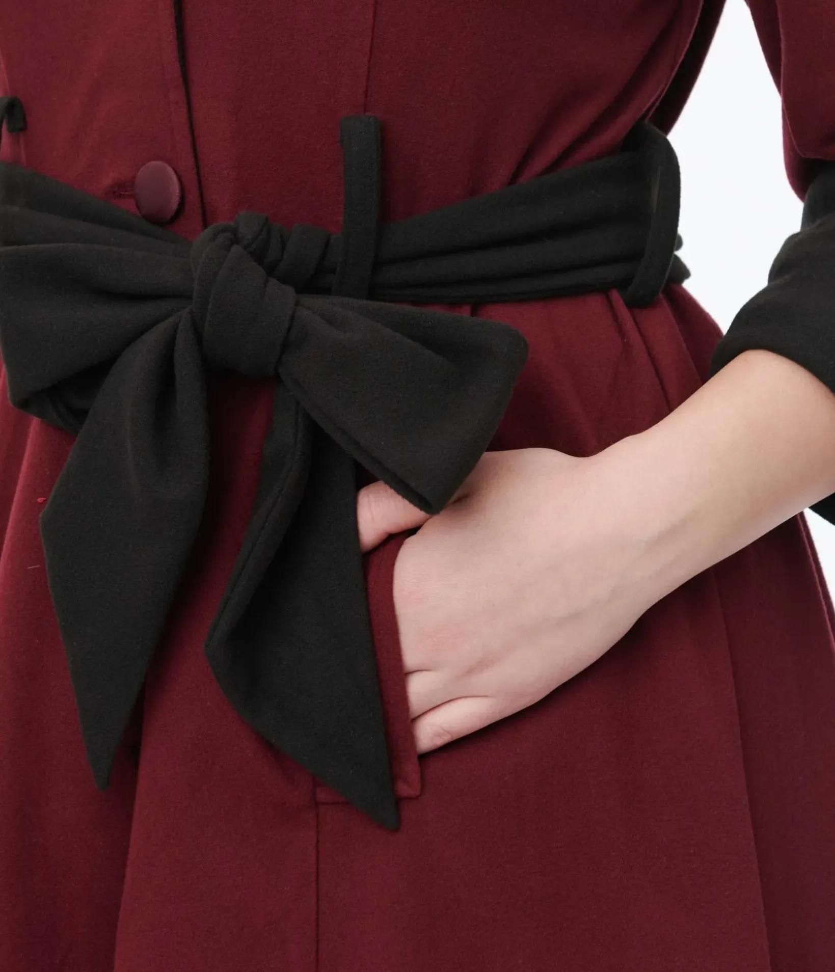 Unique Vintage Jackets|Coats & Jackets>Burgundy & Black Swing Coat