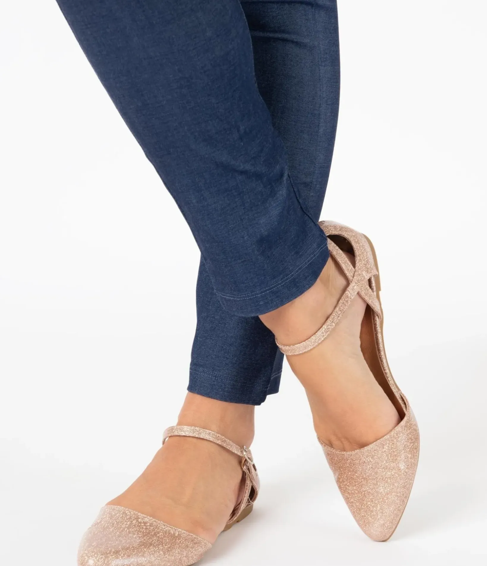 Unique Vintage Special Occasion|Flats>Champagne Glitter Libby Flats