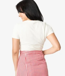 Unique Vintage Graphic Tees|Graphic Tees>Cream Chin Up Tits Out Womens Tee
