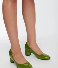 Unique Vintage Heels>Green Patent Block Heels