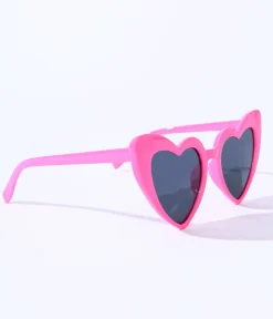 Unique Vintage Pride|All Things Pink>Hot Pink Heart Sunglasses