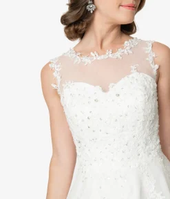 Unique Vintage Swing|Midi>Ivory Lace & Tulle Riviera Bridal Dress