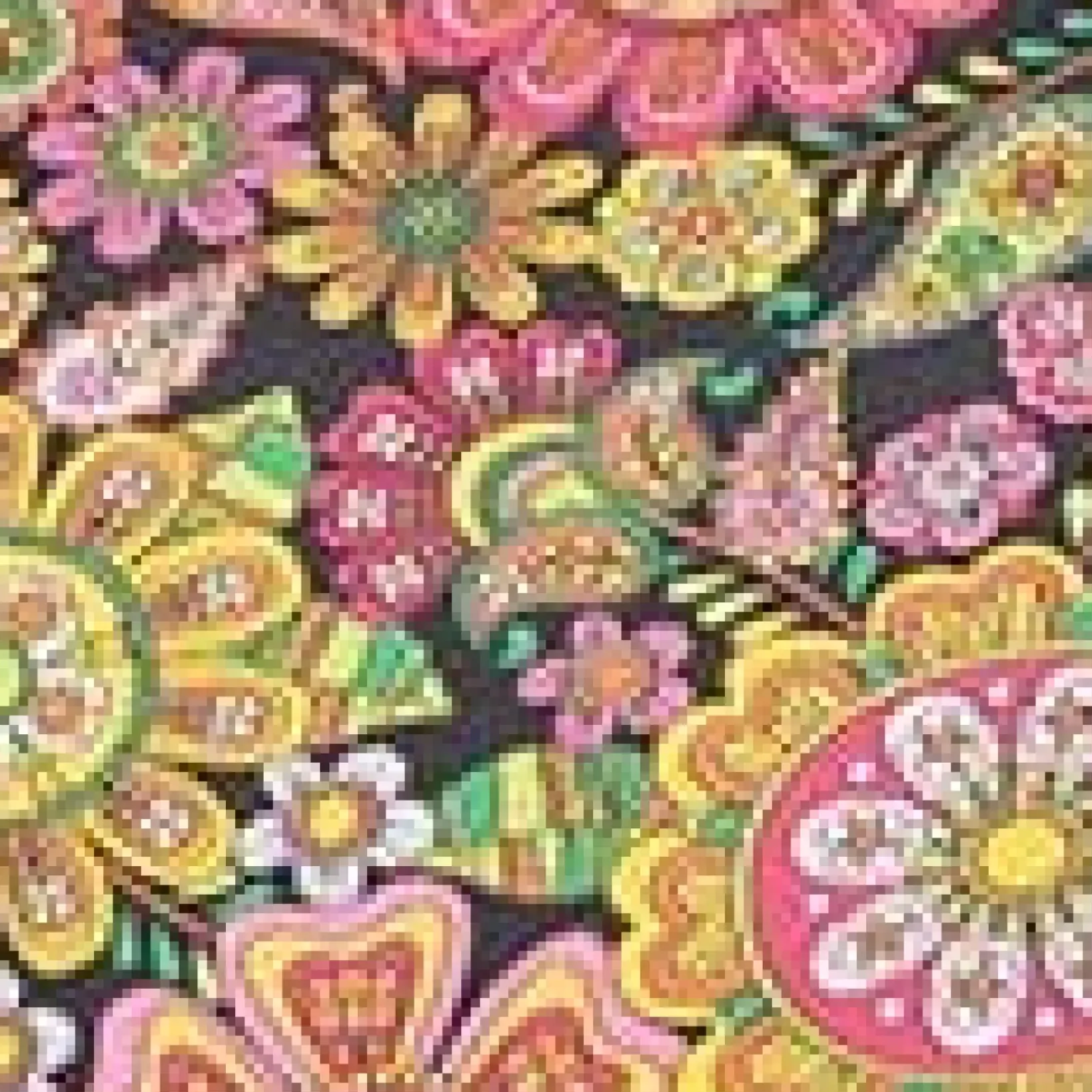 Unique Vintage Swim Tops|Two Piece Swim>Kaleidoscope Floral Southampton Swim Top