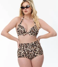 Unique Vintage Swim Bottoms>Leopard Print Monroe Swim Bottom