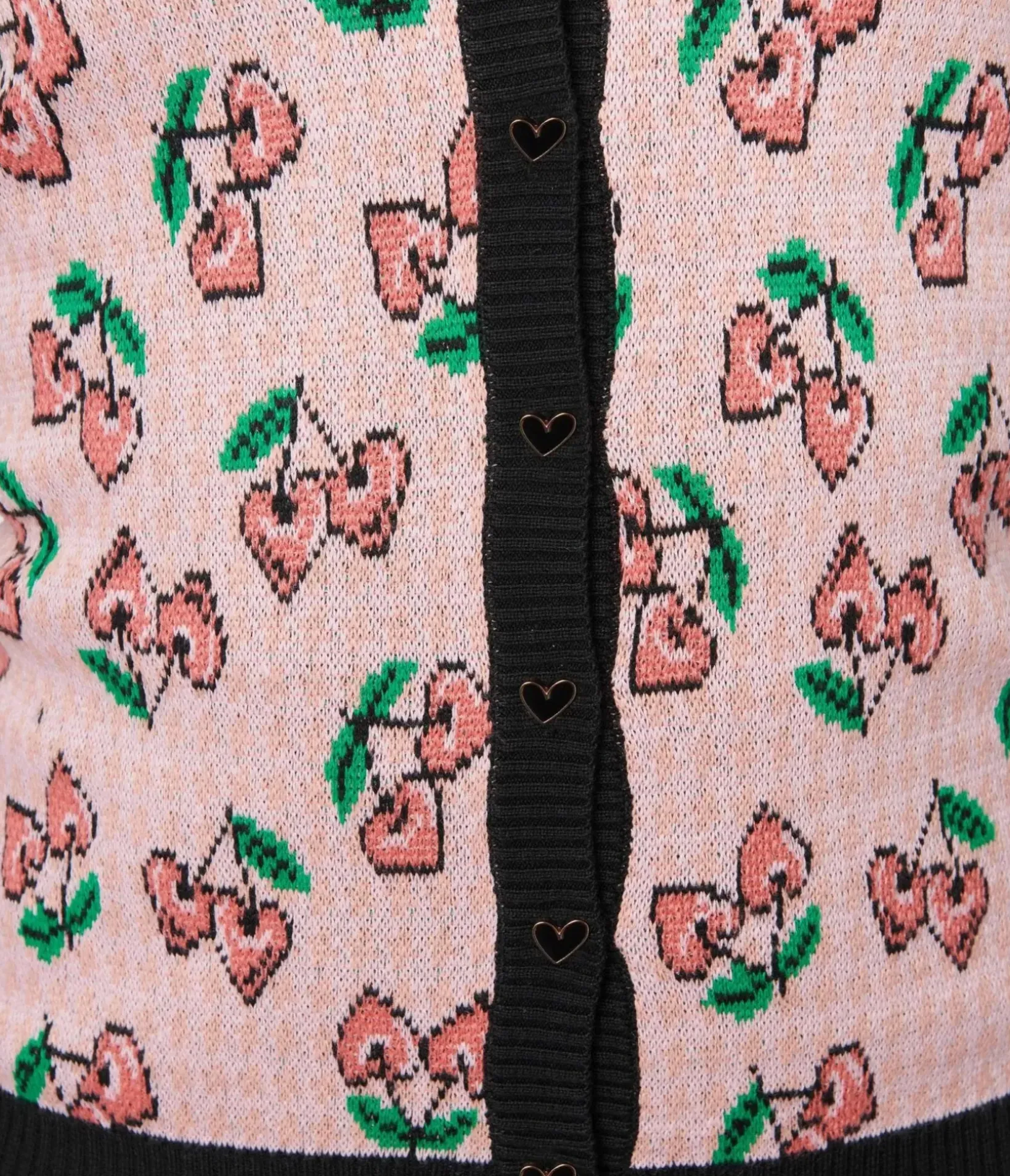 Unique Vintage Sweaters & Cardigans|All Things Pink>Pink & Cherry Hearts Cardigan