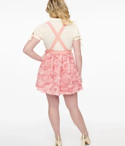 Unique Vintage Skirts|All Things Pink>Pink Rosette Suspender Ballerina Skirt