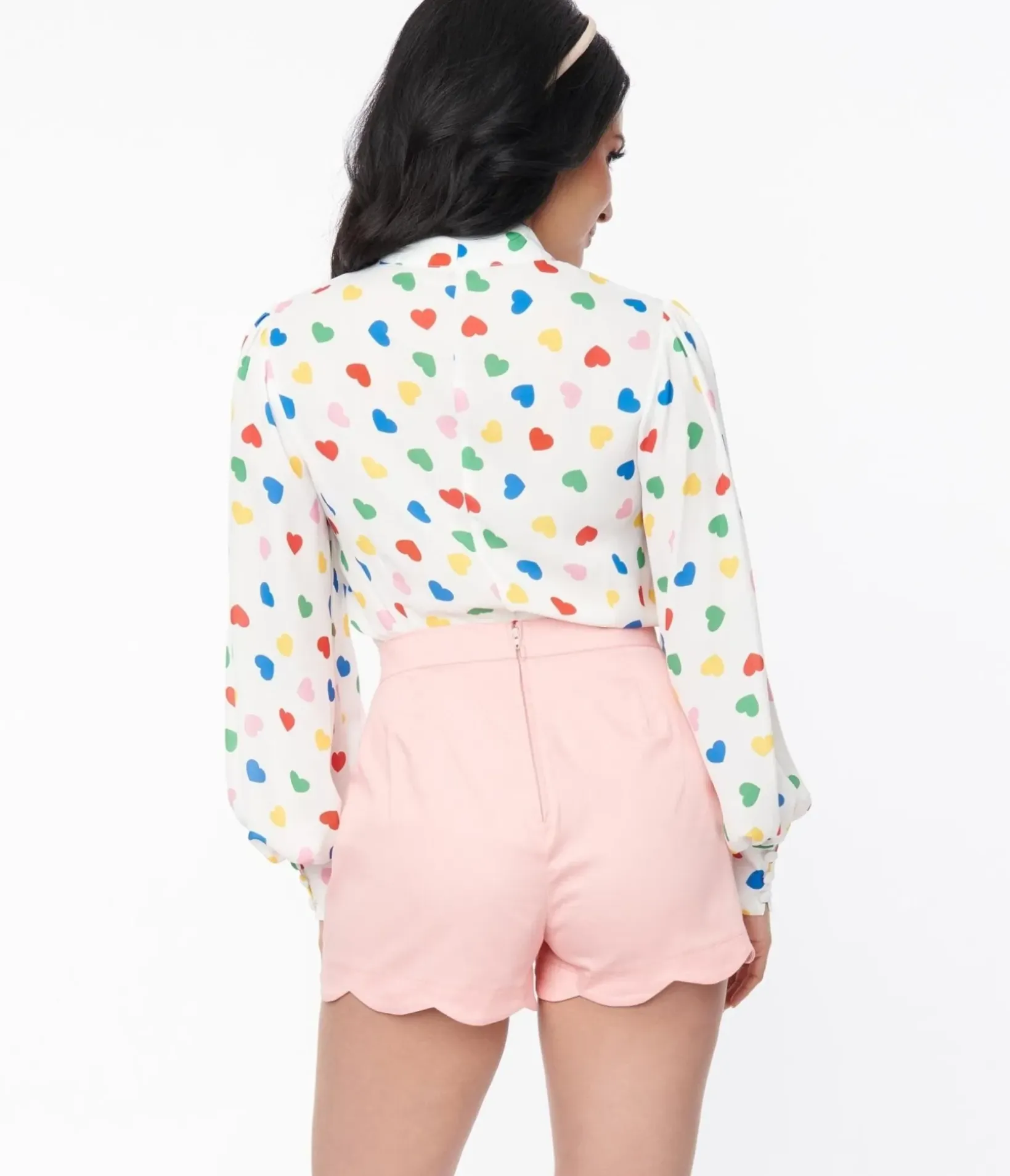 Unique Vintage Shorts|All Things Pink>Pink Scallop Shorts
