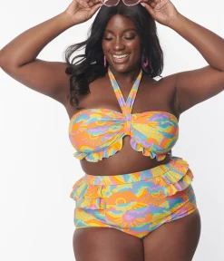 Unique Vintage Two Piece Swim|Swim Tops><noscript><img width=