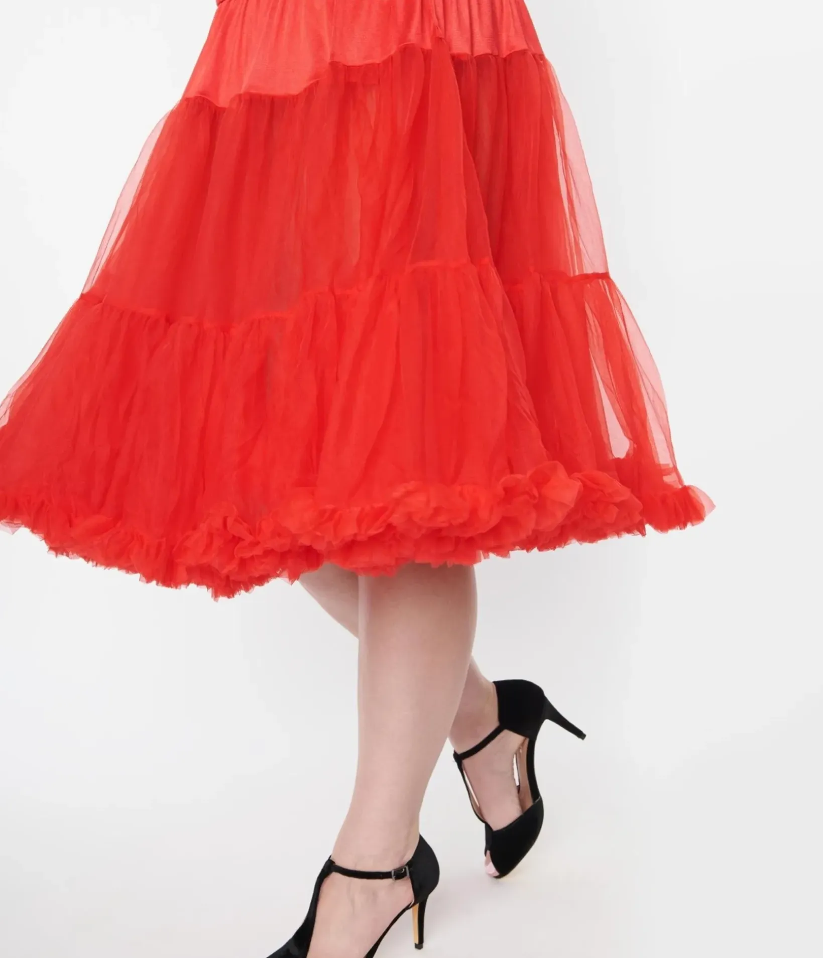 Unique Vintage Valentine's Day Dress|All Things Red>Plus Size Red Retro Style Ruffled Petticoat