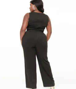 Unique Vintage Rompers & Jumpsuits|Rompers & Jumpsuits>Plus Size 1950s Black Boat Neck Jumpsuit