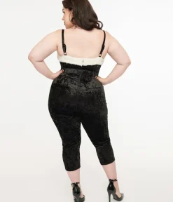 Unique Vintage Rompers & Jumpsuits|Rompers & Jumpsuits>Plus Size 1950s Black & White Faux Fur Cropped Jumpsuit