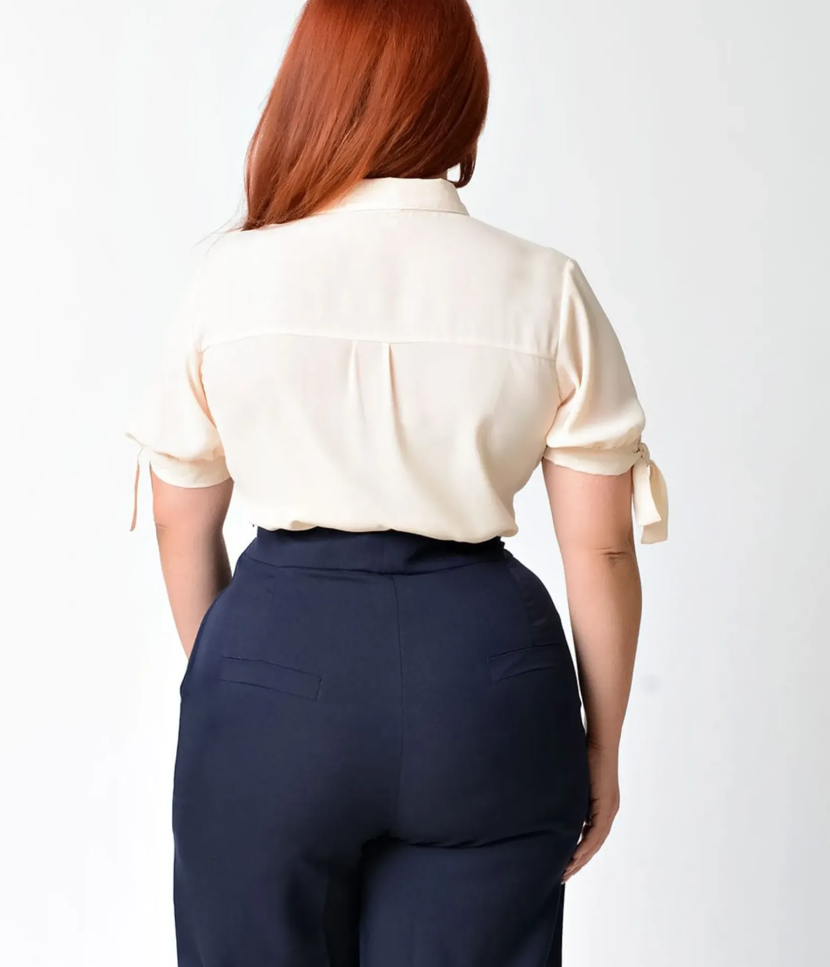 Unique Vintage Blouses|Blouses>Plus Size 1940s Cream Short Sleeve Colvin Blouse